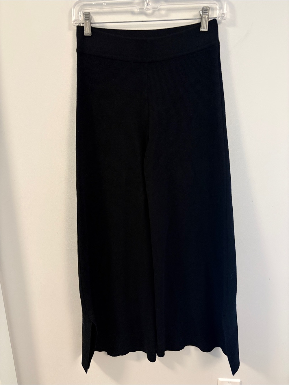 Zara Black Wide-Leg Knit Pants Size S